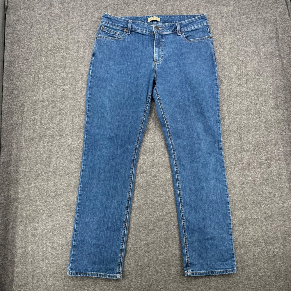 Blue Mountain Womens Size 16 Straight Leg Jeans Medium Wash Stretch Denim Work